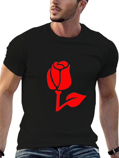Rose Graphic Print T-Shirt - Stylish Casual Wear