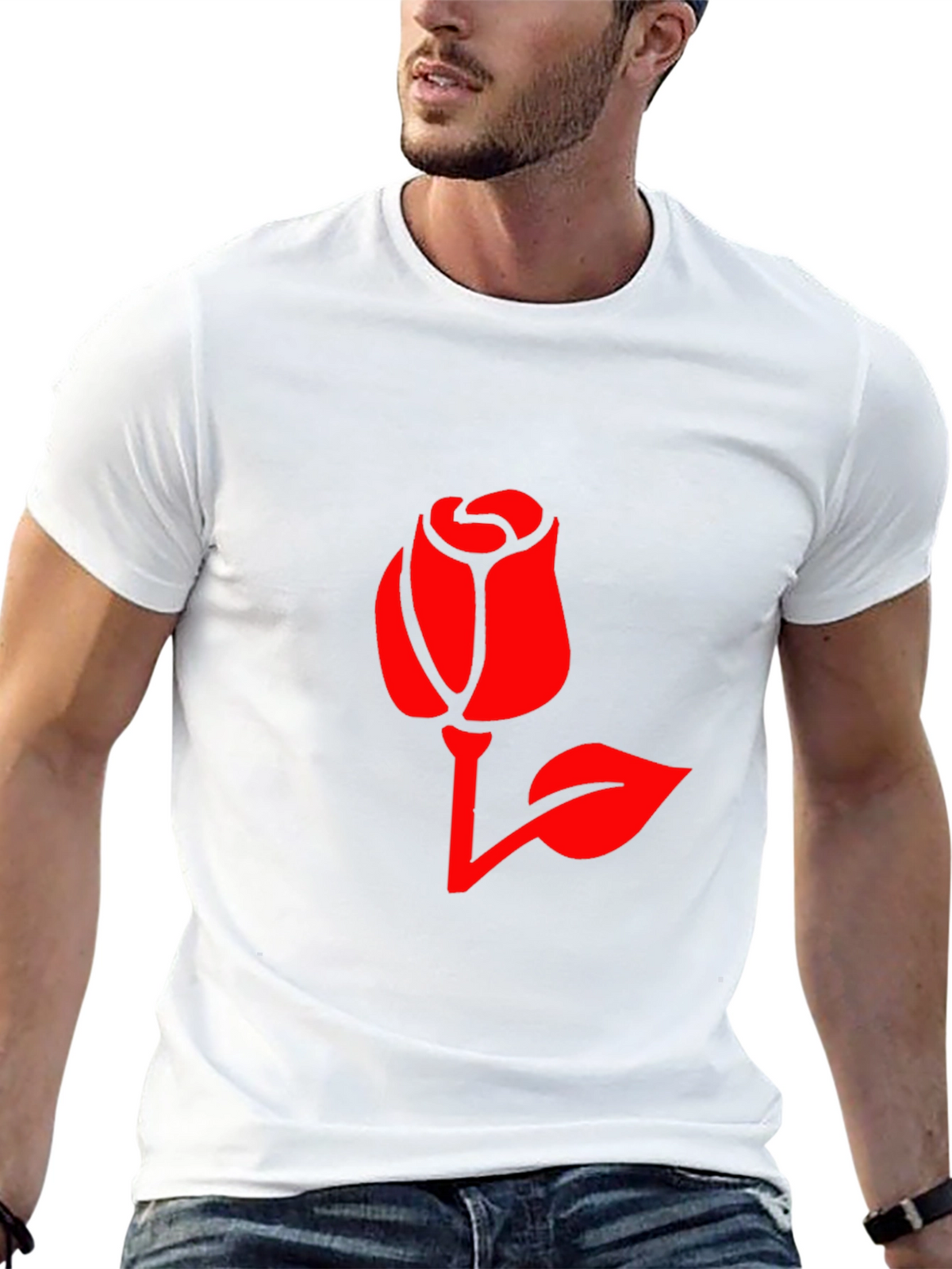 Rose Graphic Print T-Shirt - Stylish Casual Wear