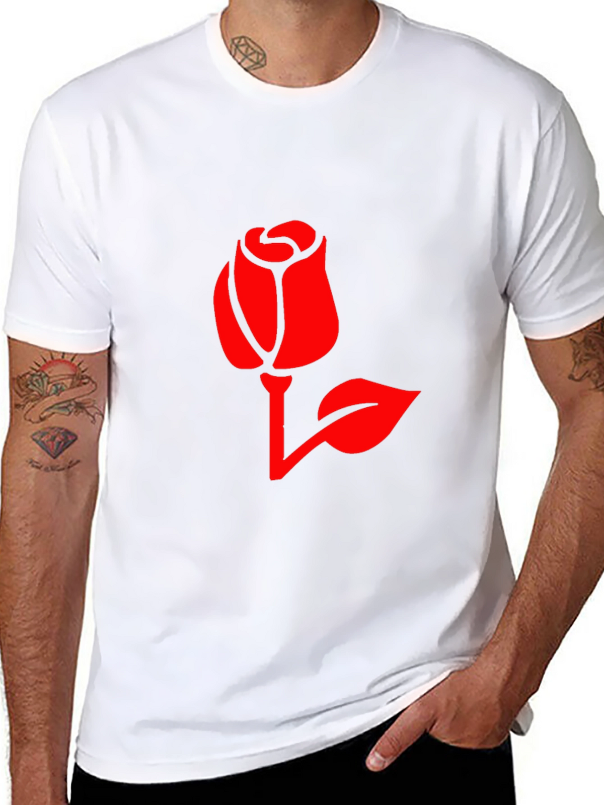 Rose Graphic Print T-Shirt - Stylish Casual Wear