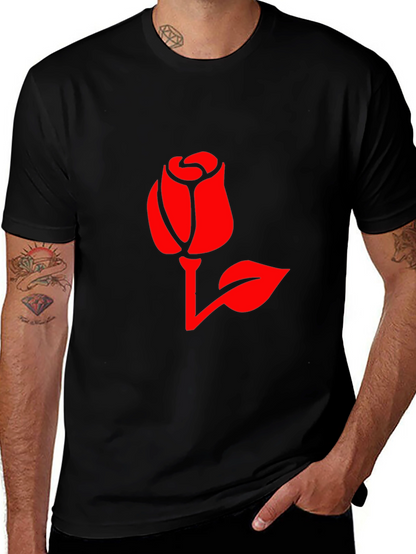 Rose Graphic Print T-Shirt - Stylish Casual Wear