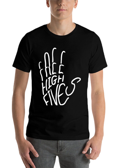 Free High Fives Black Tee - Casual Comfort