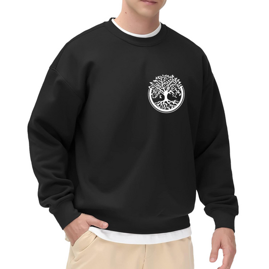 Minimal Tree Of Life Small Chest Print Crewneck Sweatshirt