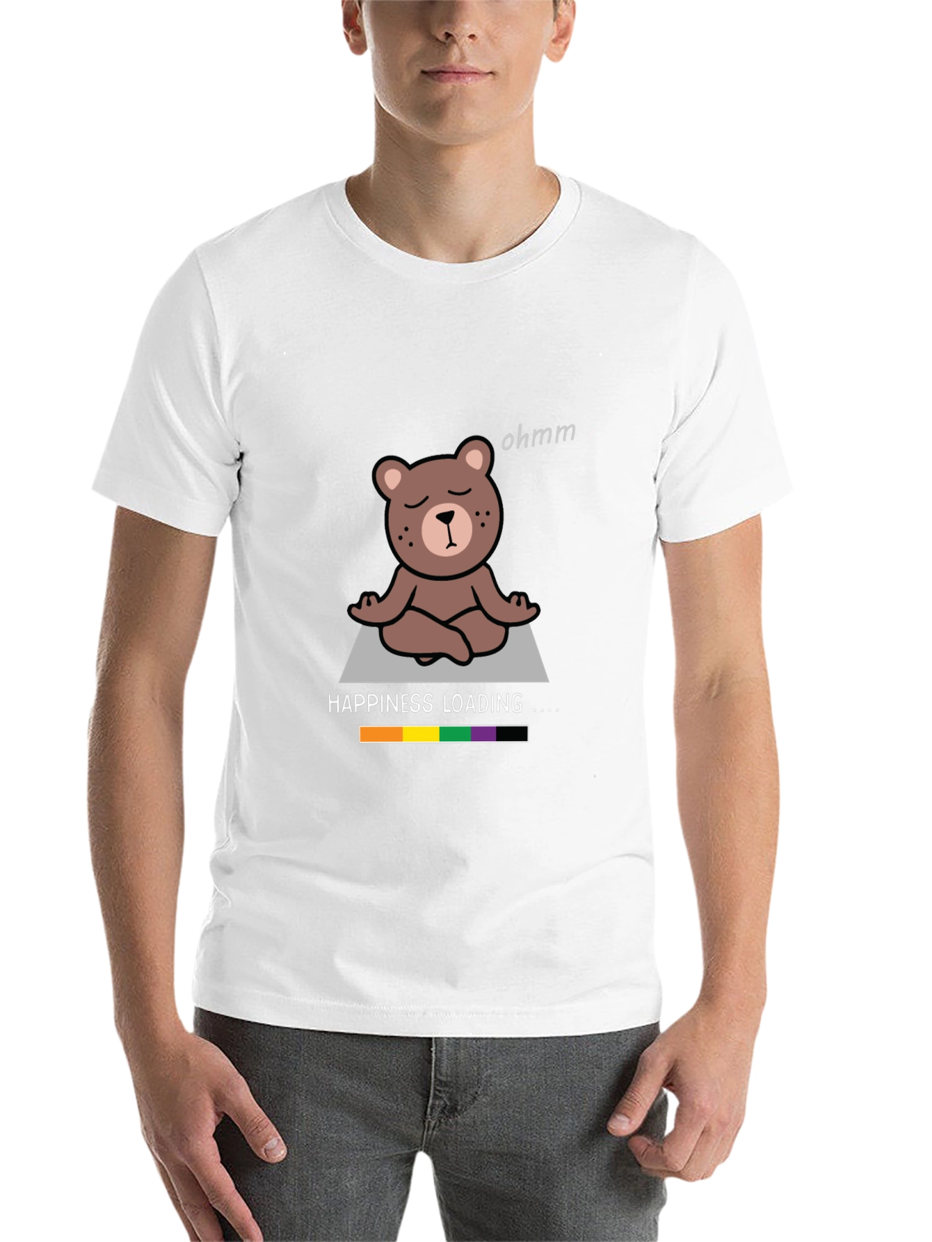Funny Yoga Bear Happiness Loading T-Shirt