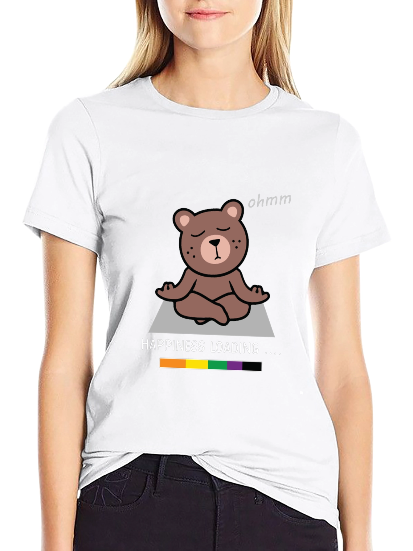 Funny Yoga Bear Happiness Loading T-Shirt