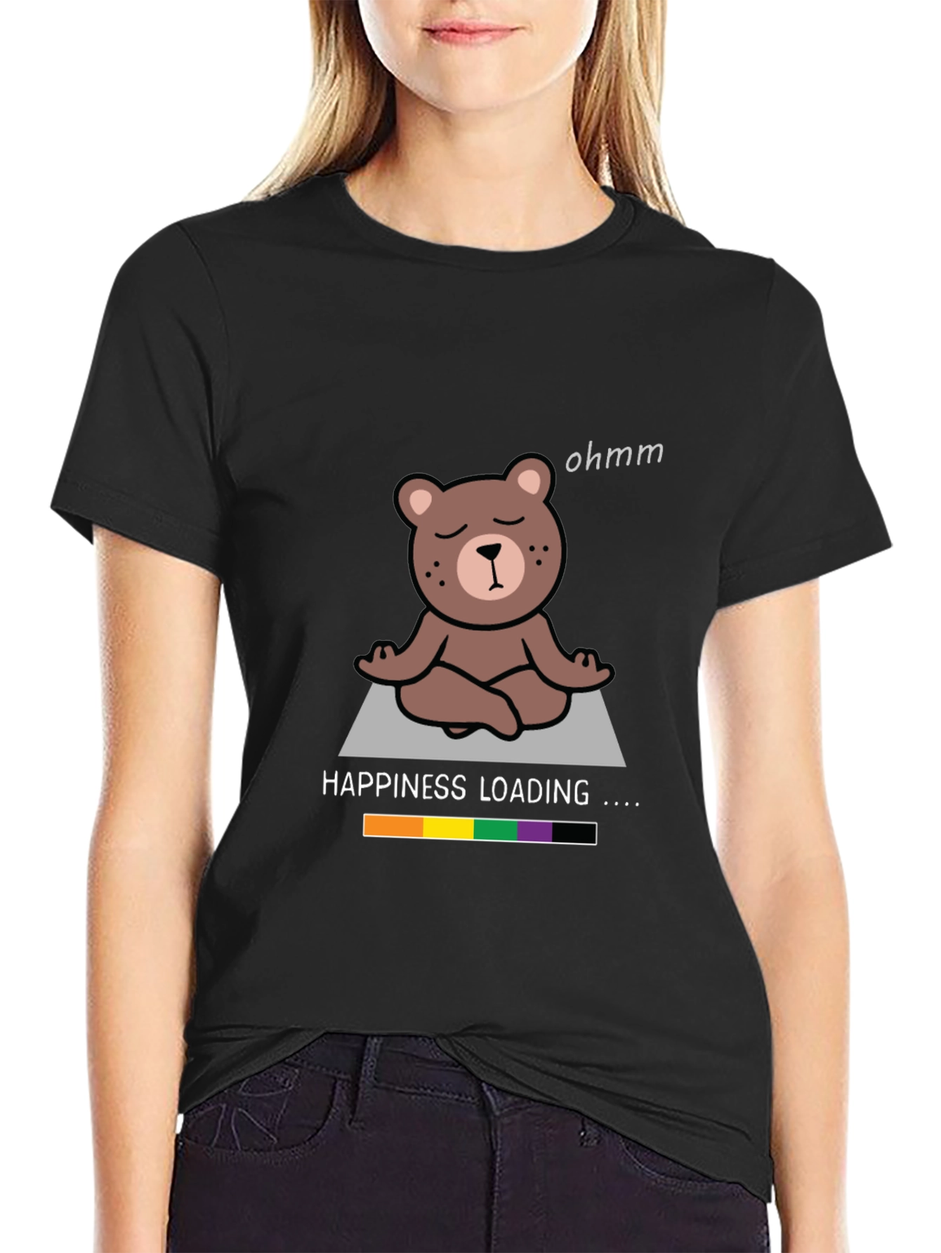 Funny Yoga Bear Happiness Loading T-Shirt