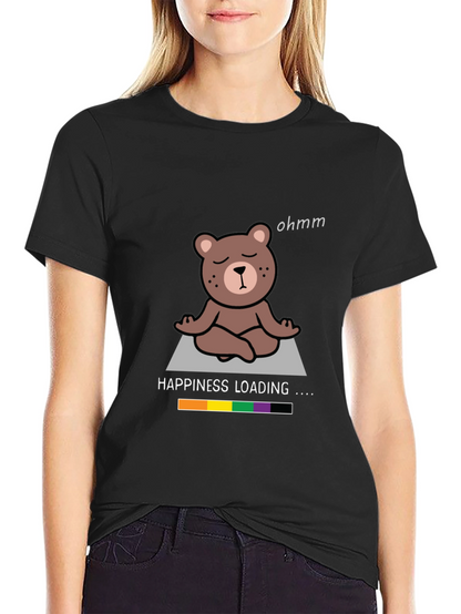 Funny Yoga Bear Happiness Loading T-Shirt