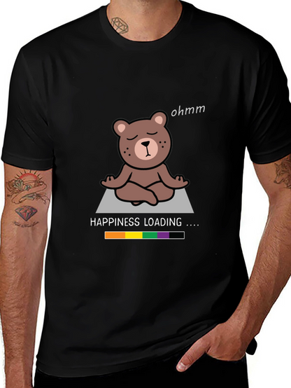Funny Yoga Bear Happiness Loading T-Shirt