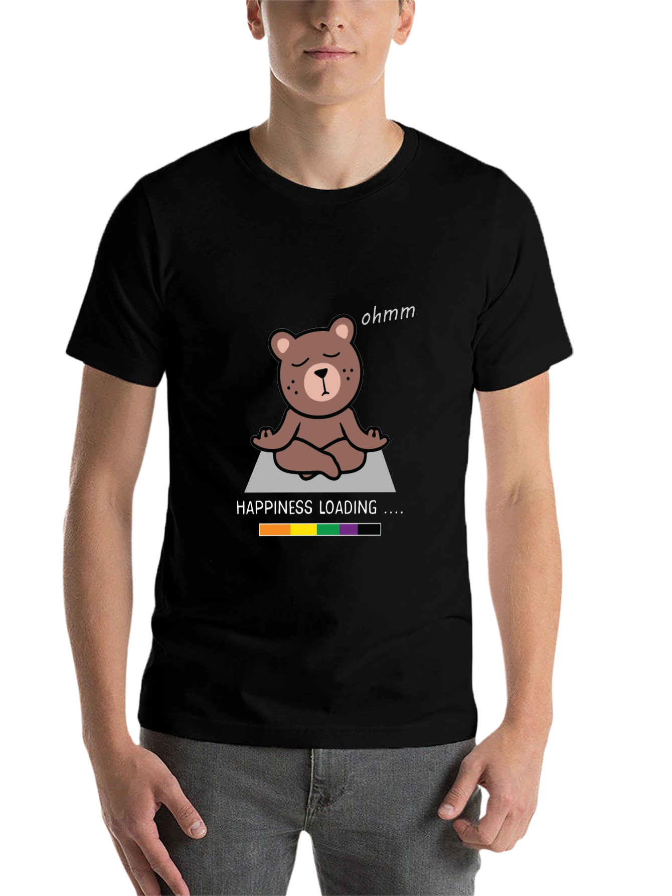 Funny Yoga Bear Happiness Loading T-Shirt