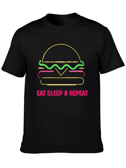 Eat Sleep Repeat Burger Graphic Tee