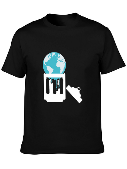 Eco-Awareness Graphic Tee - Earth in Trash