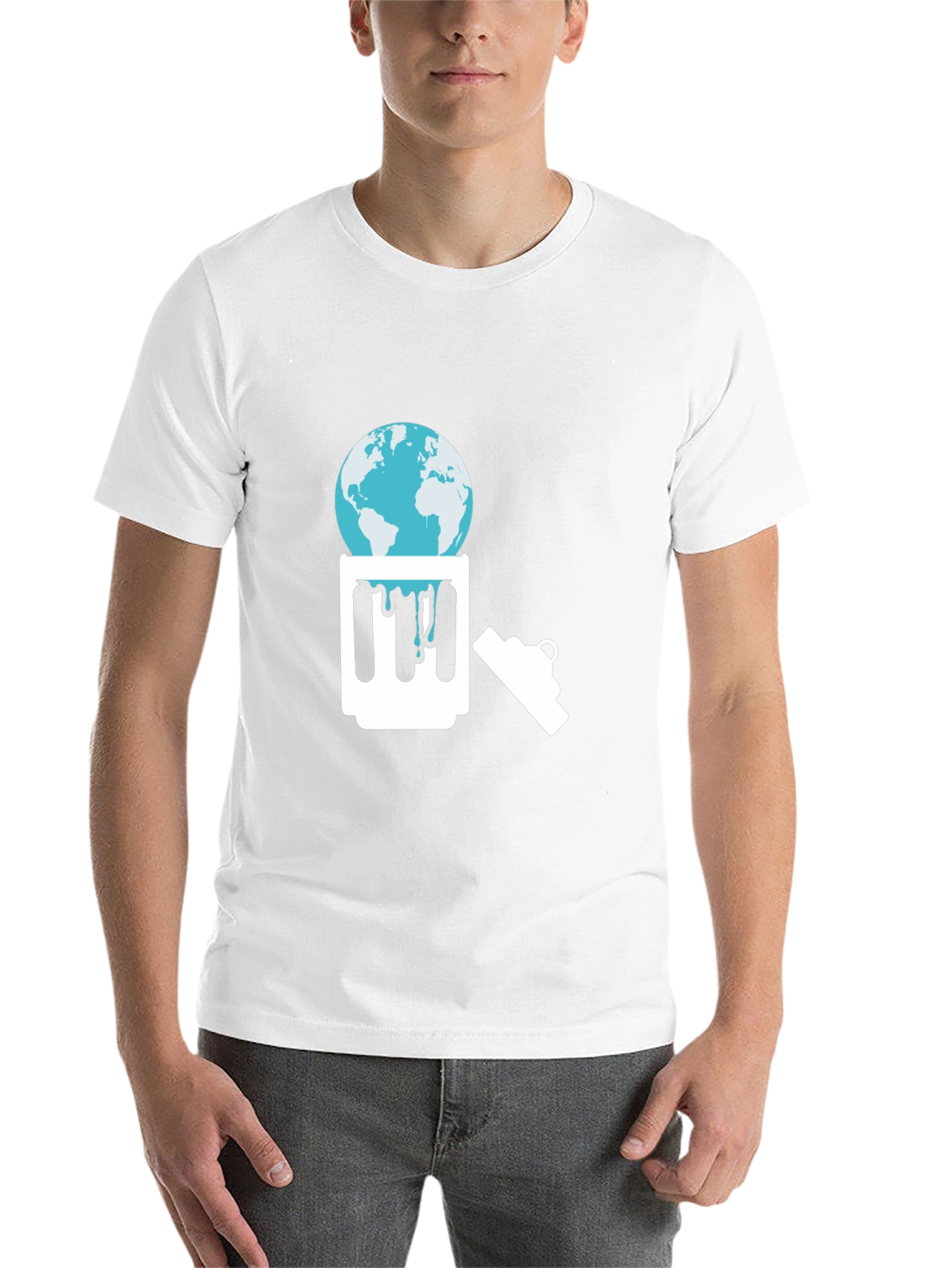 Eco-Awareness Graphic Tee - Earth in Trash