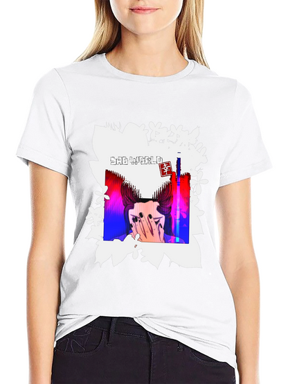 Sad World Graphic Print Black T-Shirt