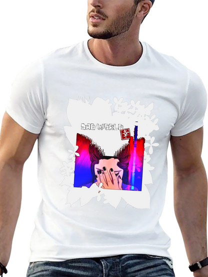 Sad World Graphic Print Black T-Shirt