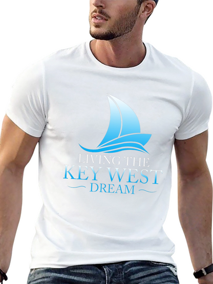 Living the Key West Dream T-Shirt - Sailboat Graphic