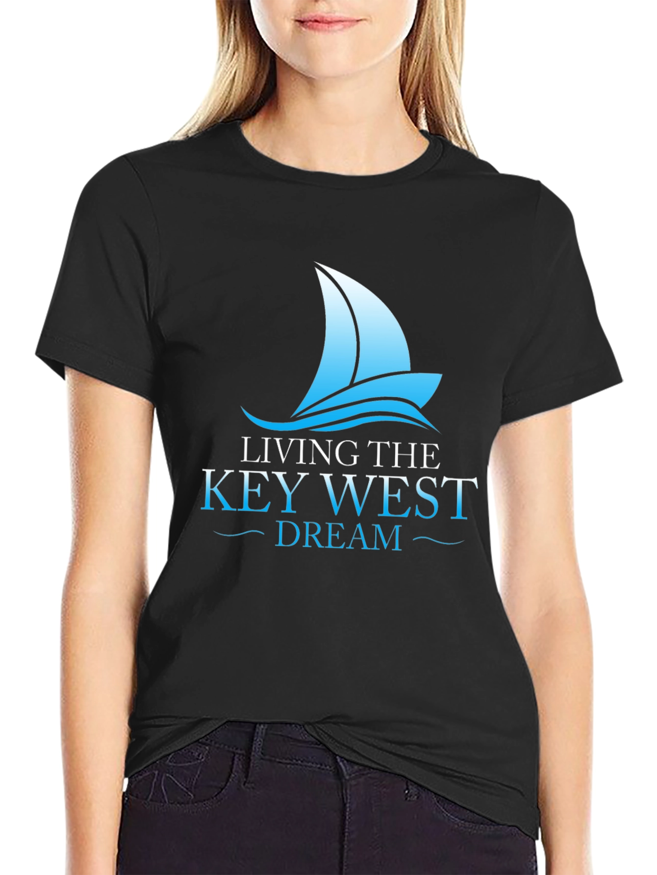 Living the Key West Dream T-Shirt - Sailboat Graphic