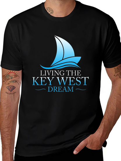 Living the Key West Dream T-Shirt - Sailboat Graphic