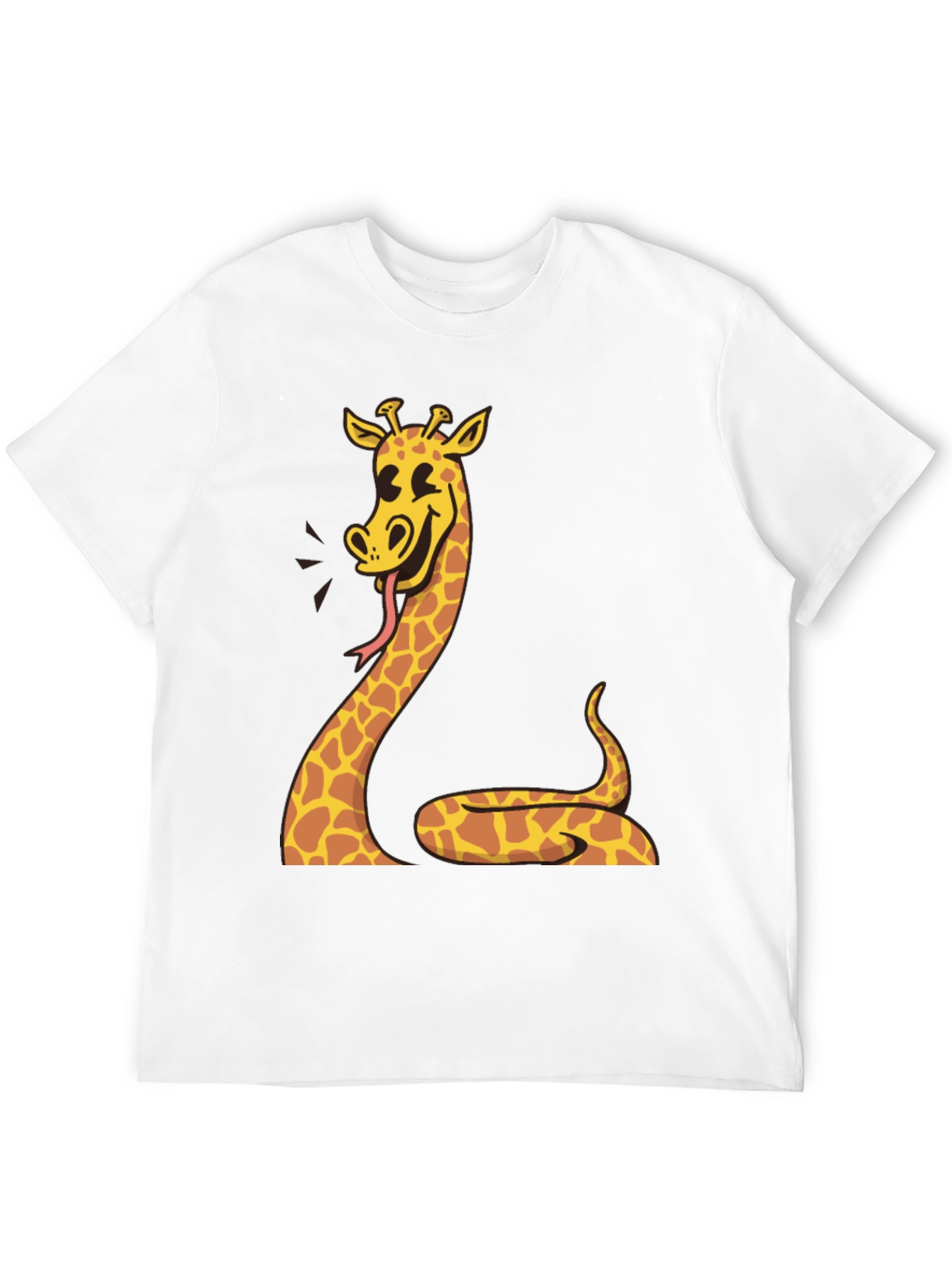 Giraffe Snake Graphic Tee - Unique Mens Black T-Shirt