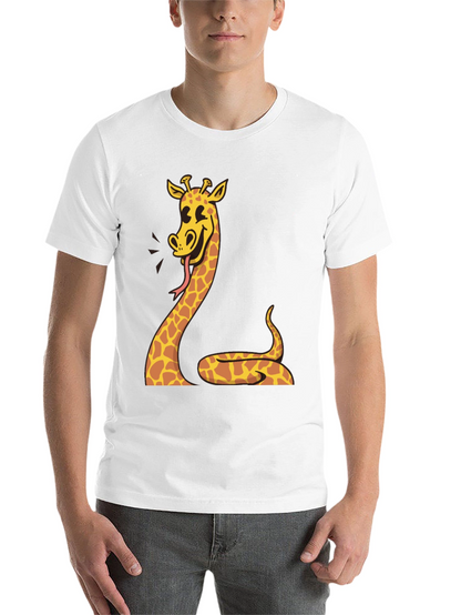 Giraffe Snake Graphic Tee - Unique Mens Black T-Shirt