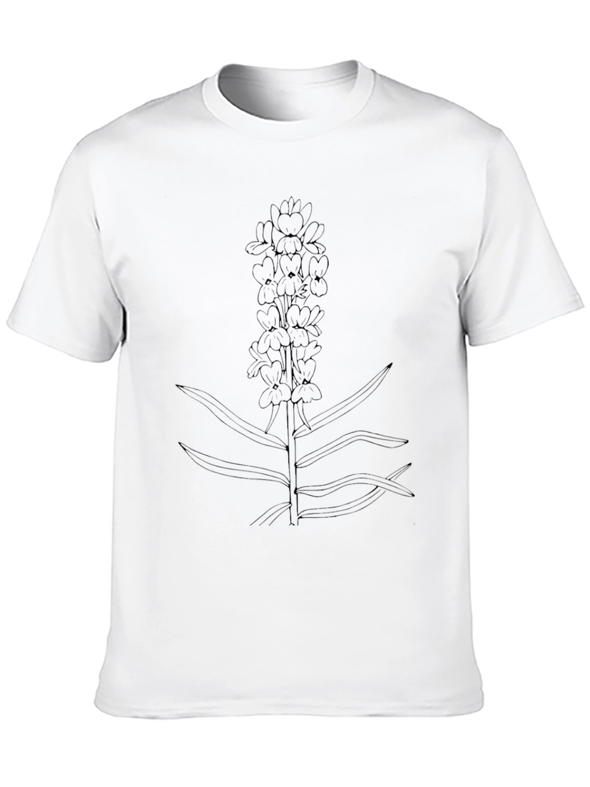 Botanical Line Art Black T-Shirt