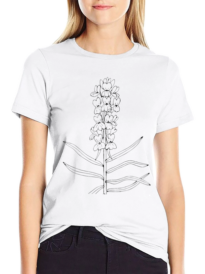 Botanical Line Art Black T-Shirt