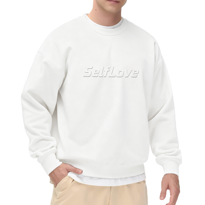Bold Self Love 3D Font Black Crew Sweatshirt