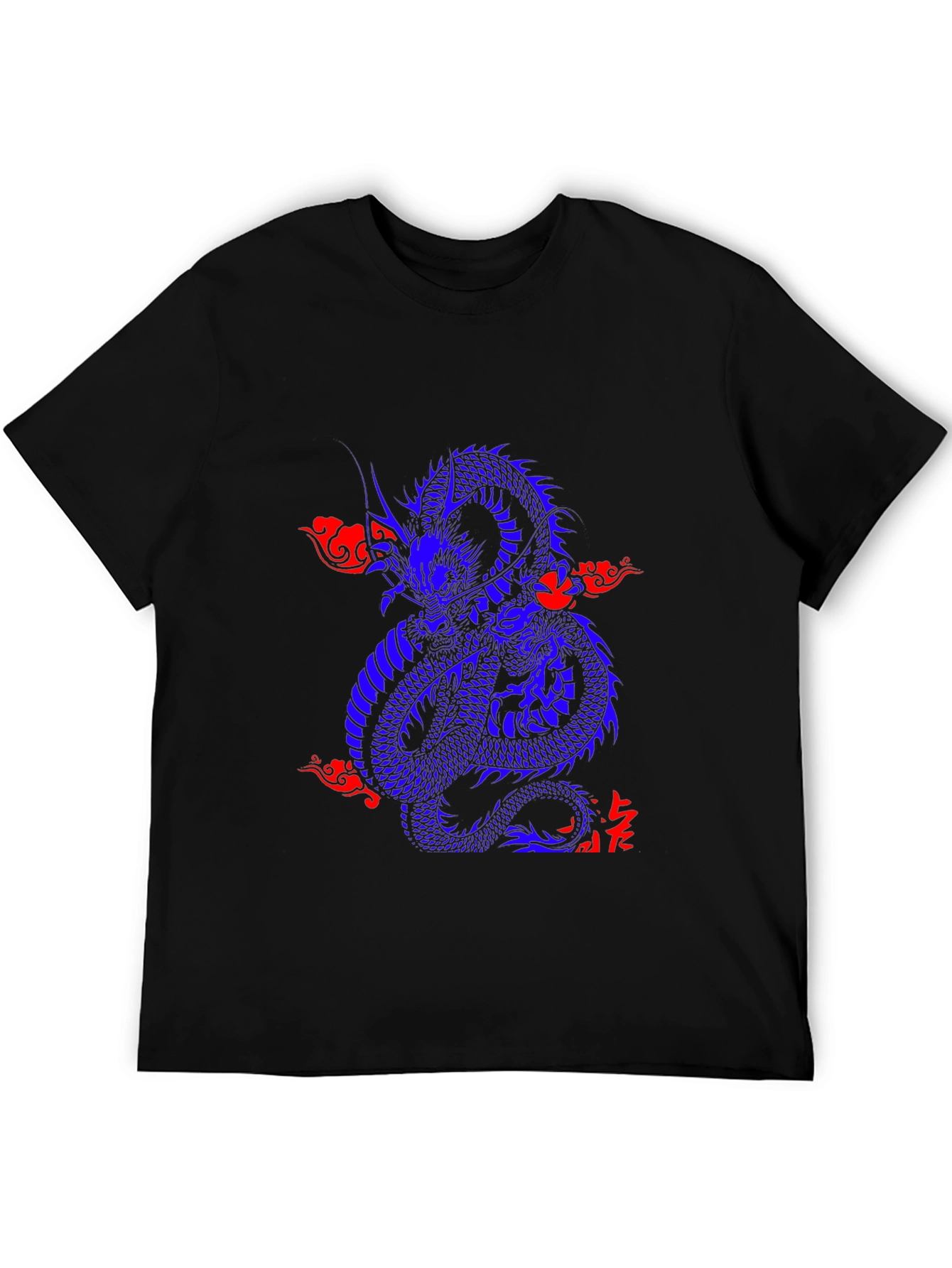 Blue Dragon Graphic Print T-Shirt