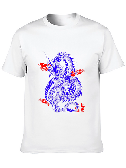 Blue Dragon Graphic Print T-Shirt