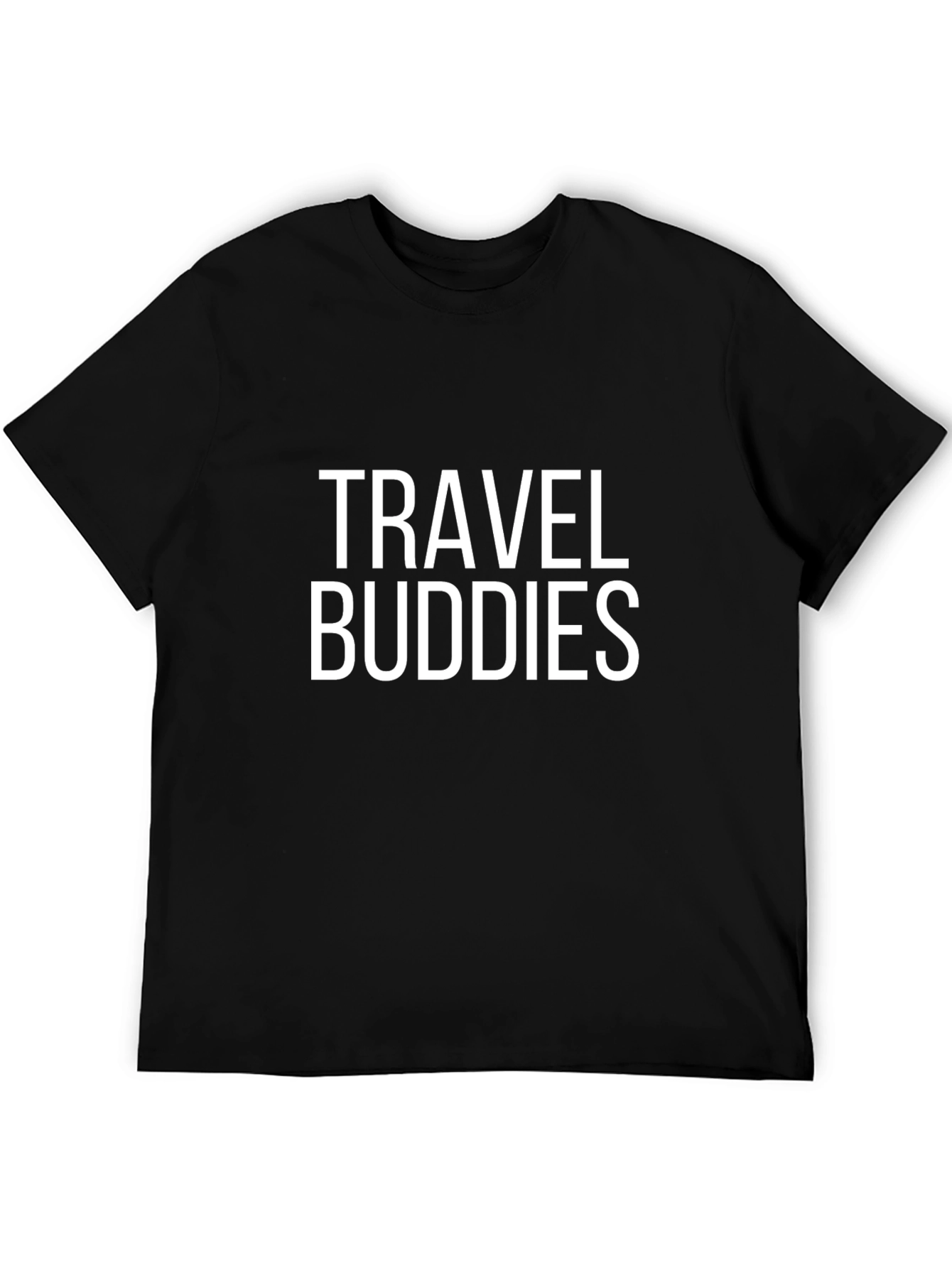 Travel Buddies Graphic T-Shirt - Black Casual Tee
