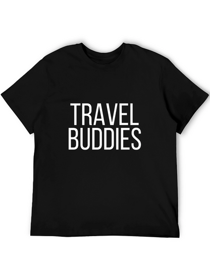Travel Buddies Graphic T-Shirt - Black Casual Tee