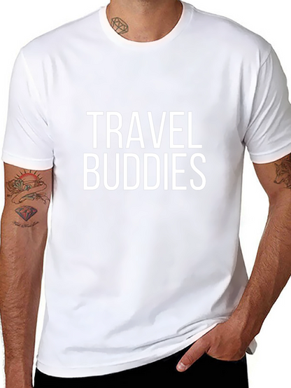 Travel Buddies Graphic T-Shirt - Black Casual Tee