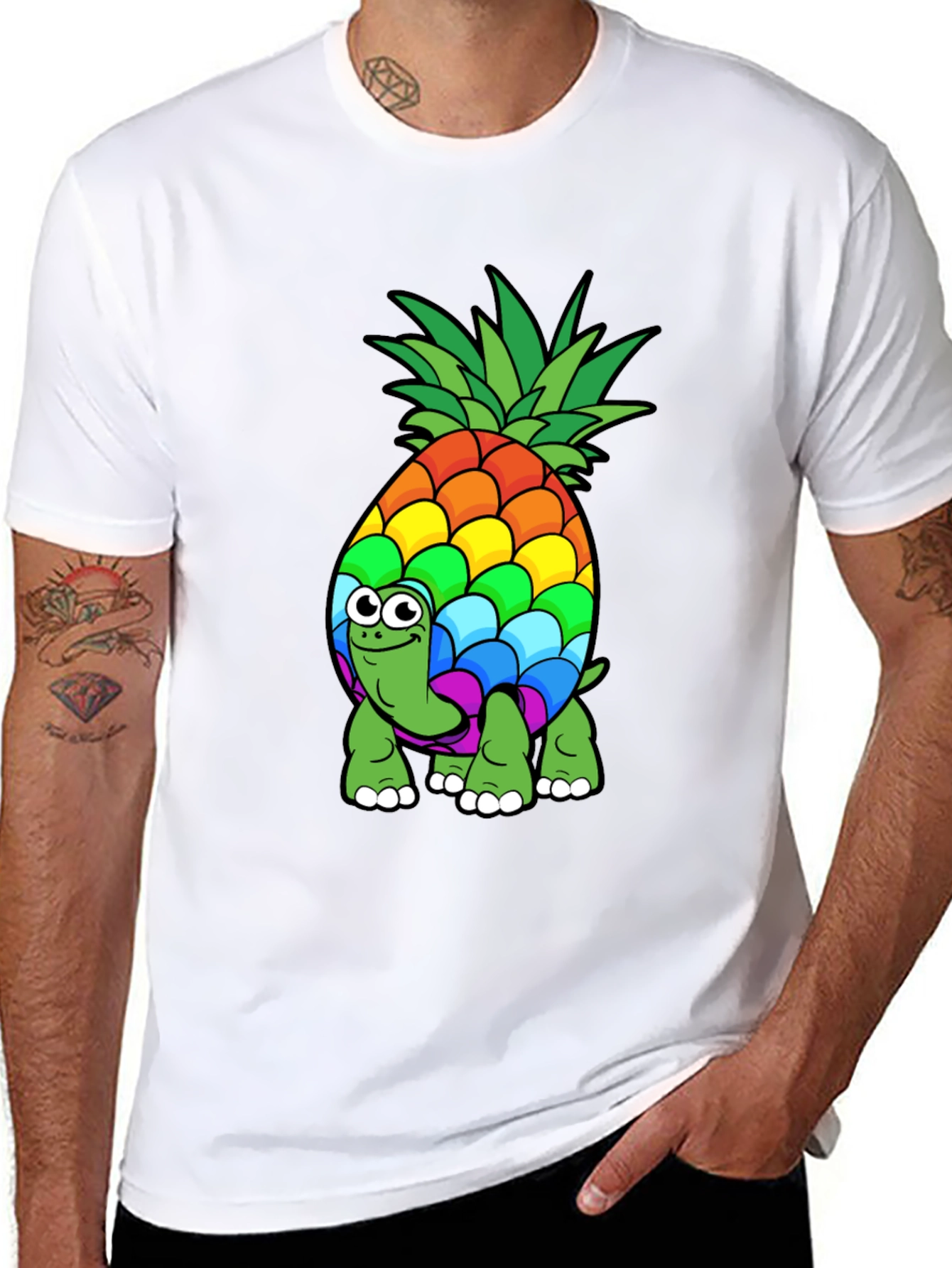 Rainbow Pineapple Turtle T-Shirt - Fun & Unique Design