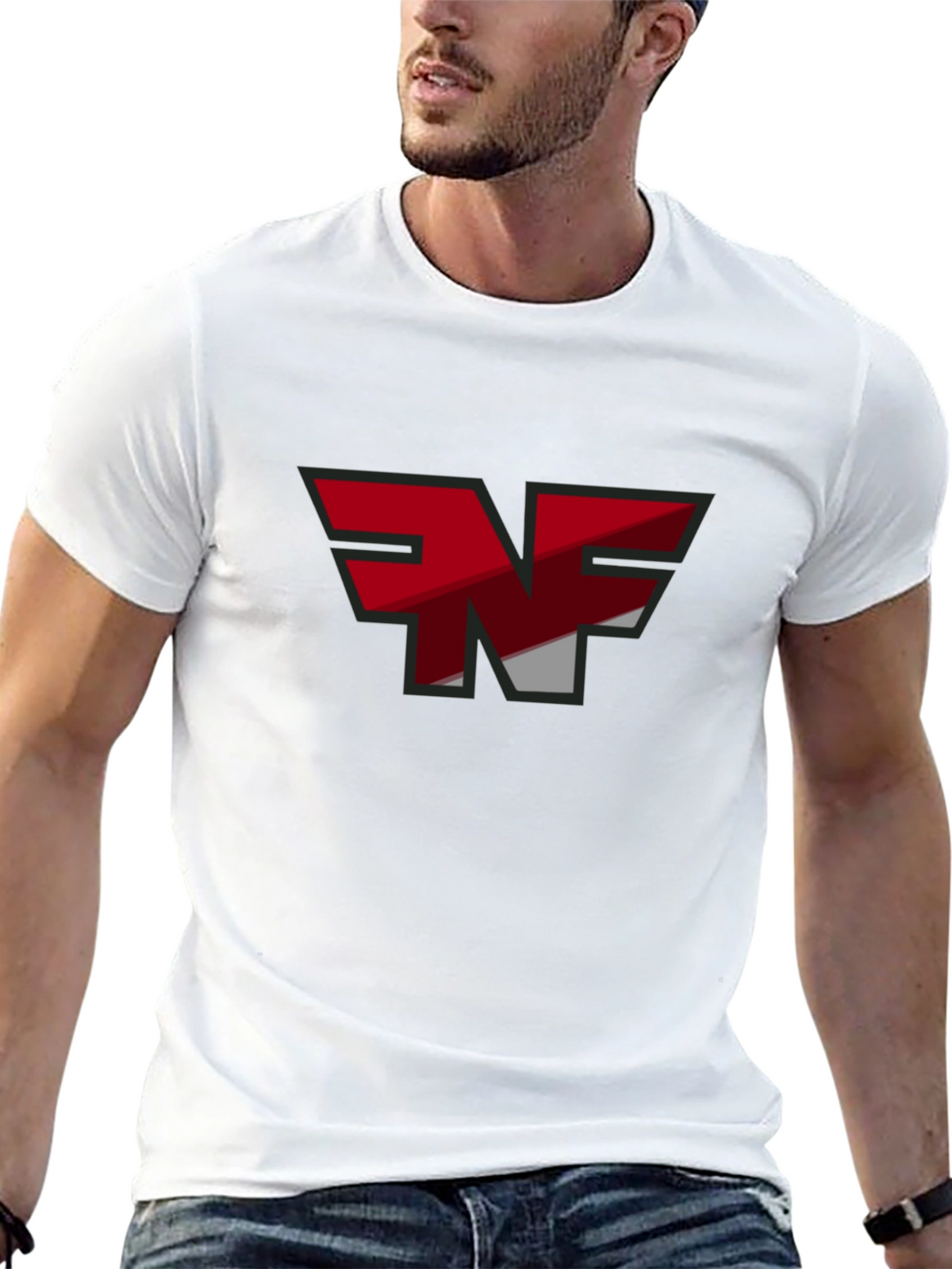 NF Logo Graphic T-Shirt - Black Cotton Blend