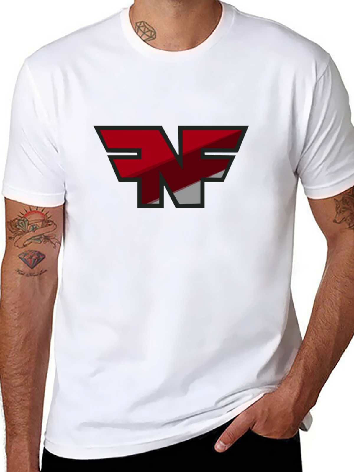 NF Logo Graphic T-Shirt - Black Cotton Blend