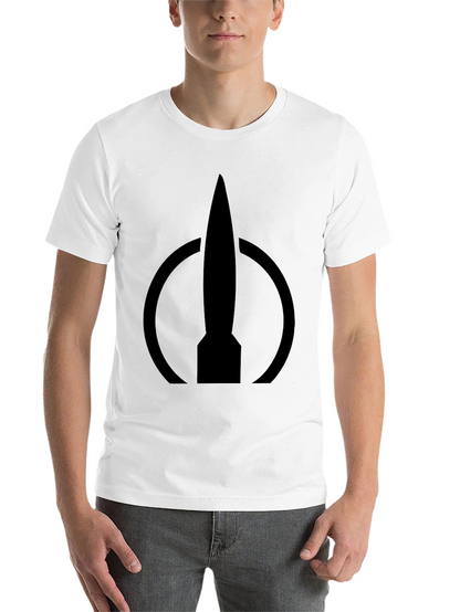 Rocket Logo Black T-Shirt - Modern Design