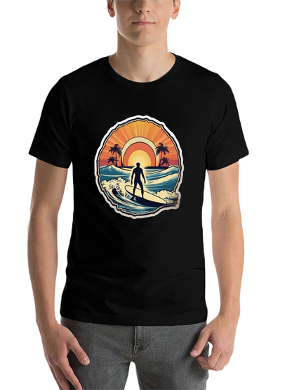 Surfing Vibes T-Shirt - Ocean Scene Design