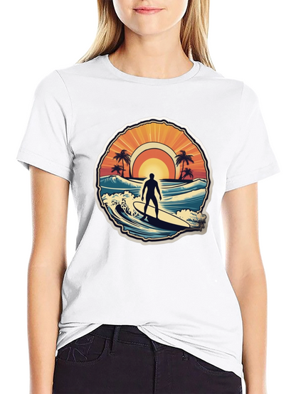 Surfing Vibes T-Shirt - Ocean Scene Design