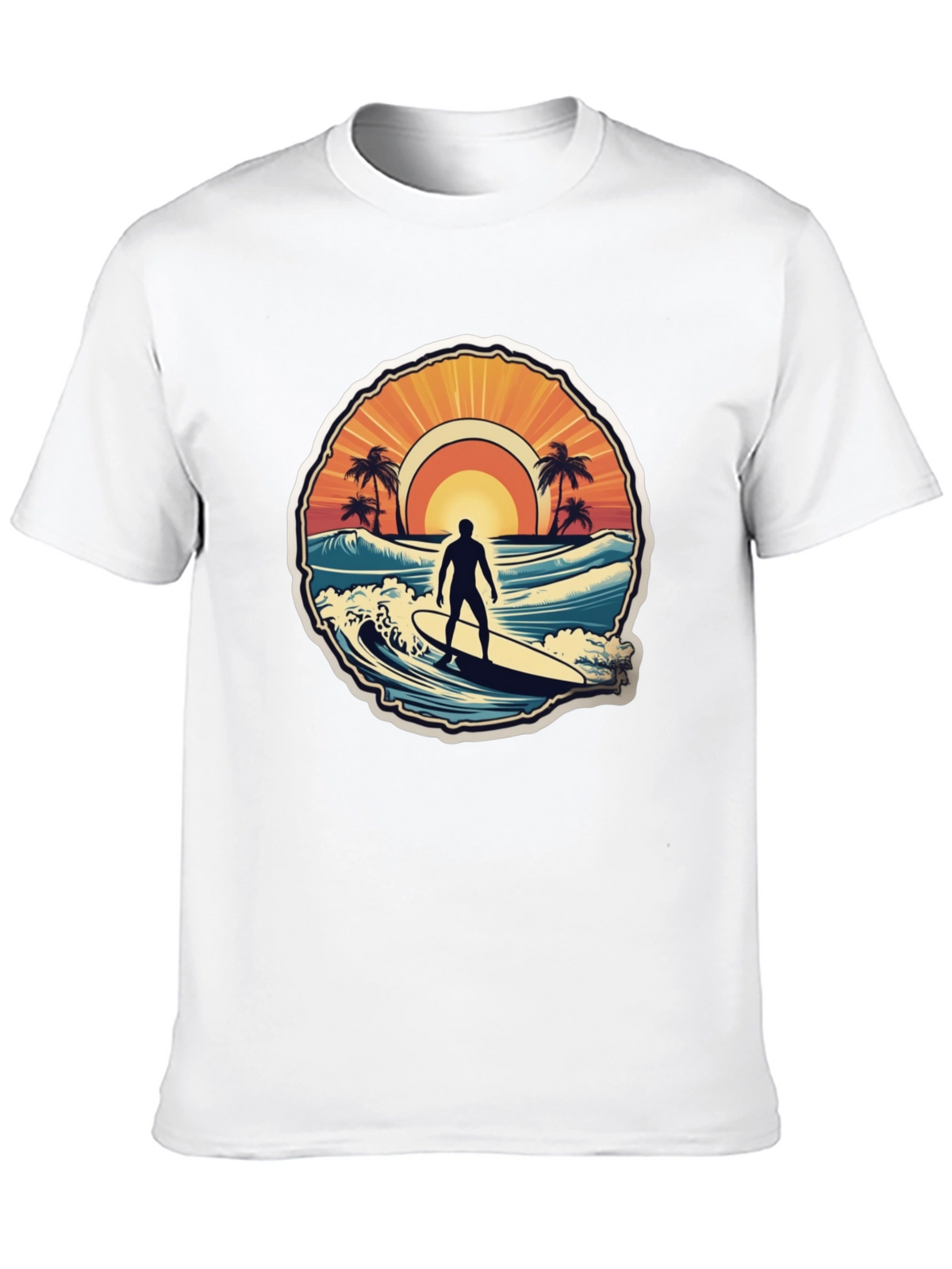 Surfing Vibes T-Shirt - Ocean Scene Design