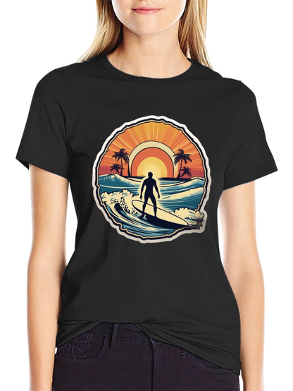 Surfing Vibes T-Shirt - Ocean Scene Design