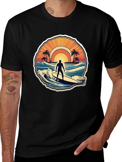 Surfing Vibes T-Shirt - Ocean Scene Design