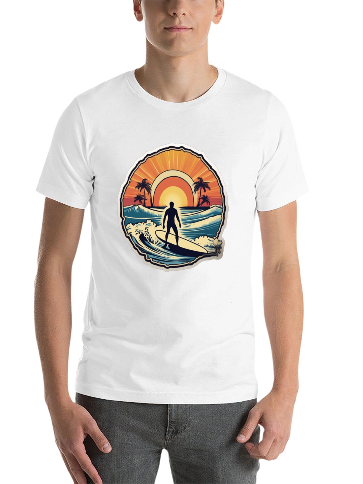 Surfing Vibes T-Shirt - Ocean Scene Design