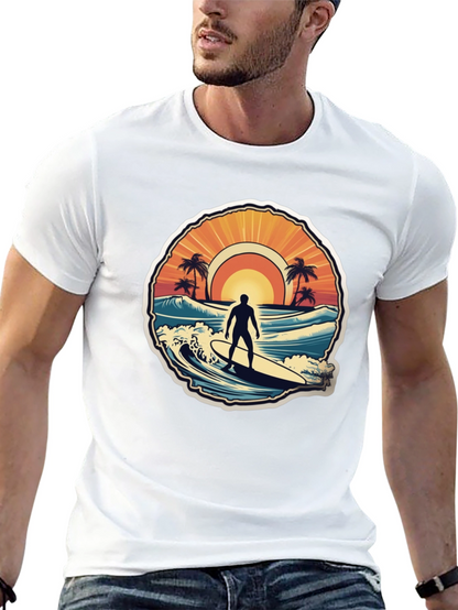 Surfing Vibes T-Shirt - Ocean Scene Design