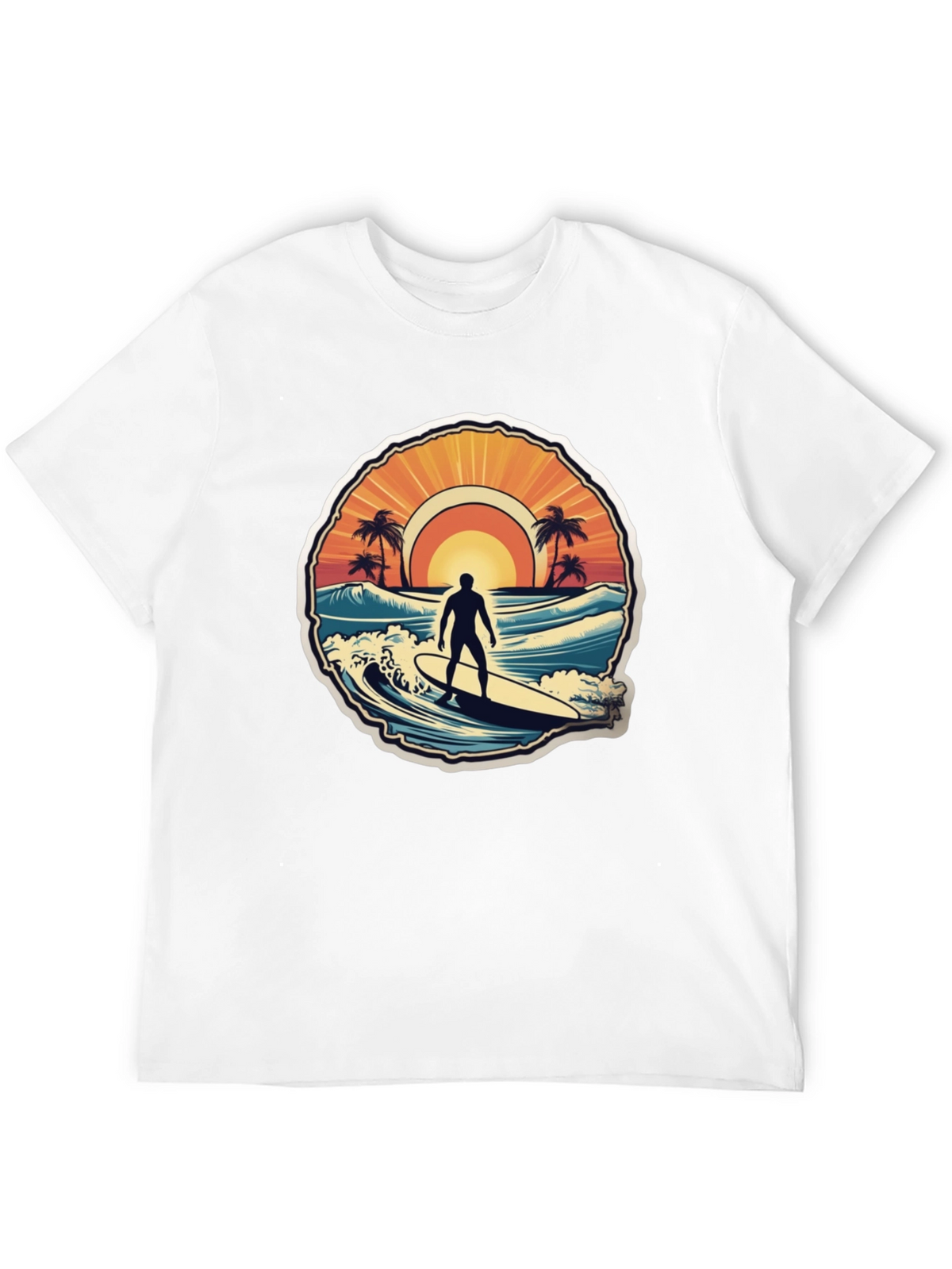 Surfing Vibes T-Shirt - Ocean Scene Design