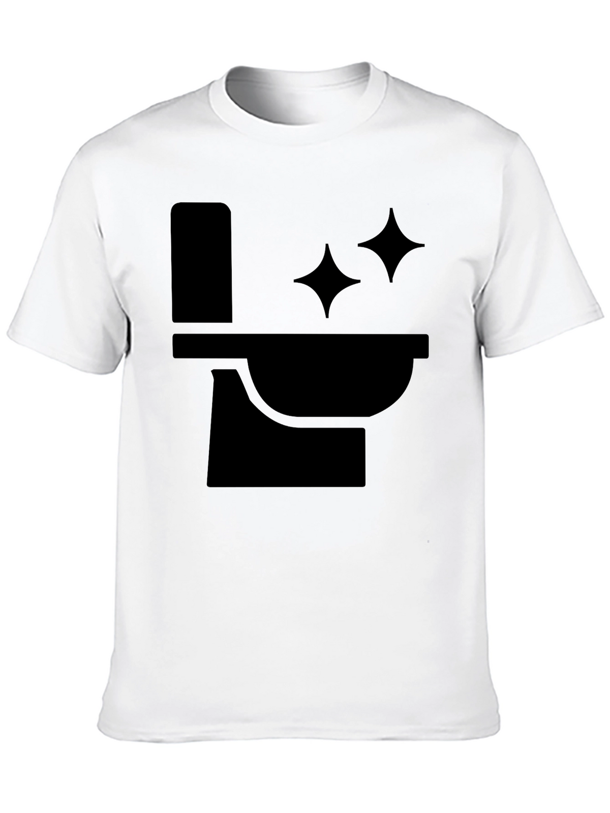 Funny Black T-Shirt with Clean Toilet Graphic