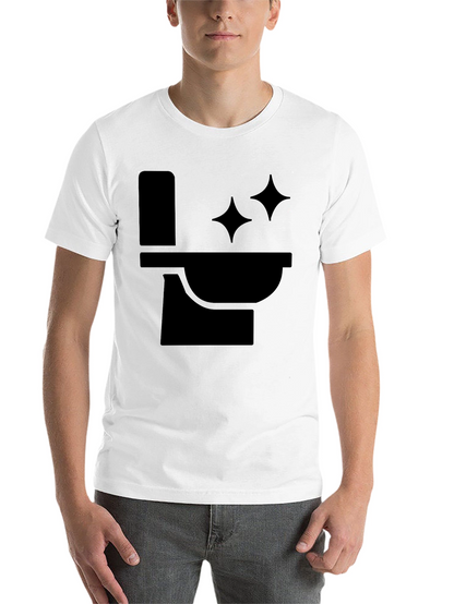 Funny Black T-Shirt with Clean Toilet Graphic