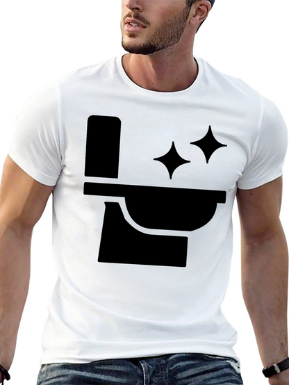 Funny Black T-Shirt with Clean Toilet Graphic