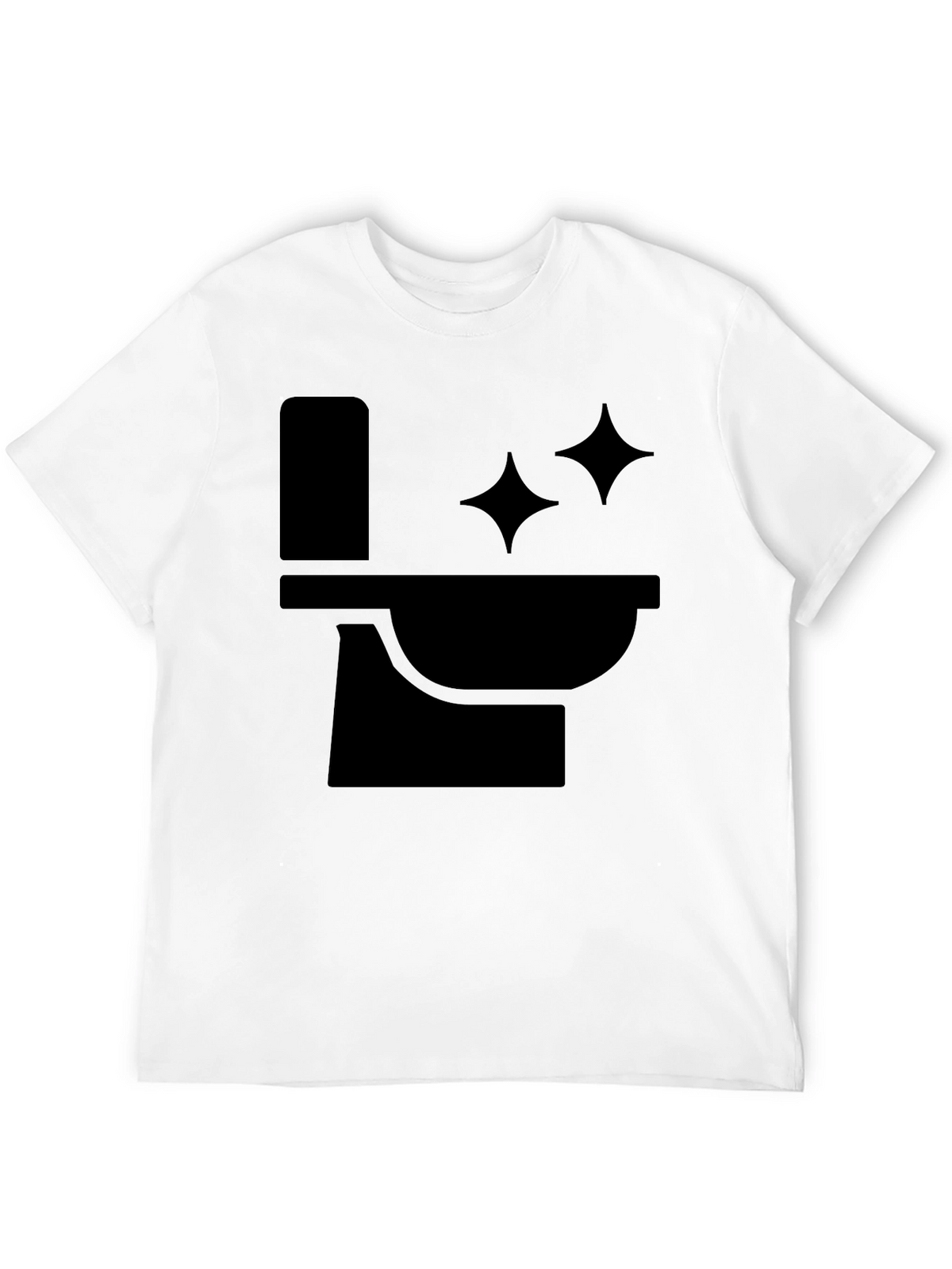 Funny Black T-Shirt with Clean Toilet Graphic