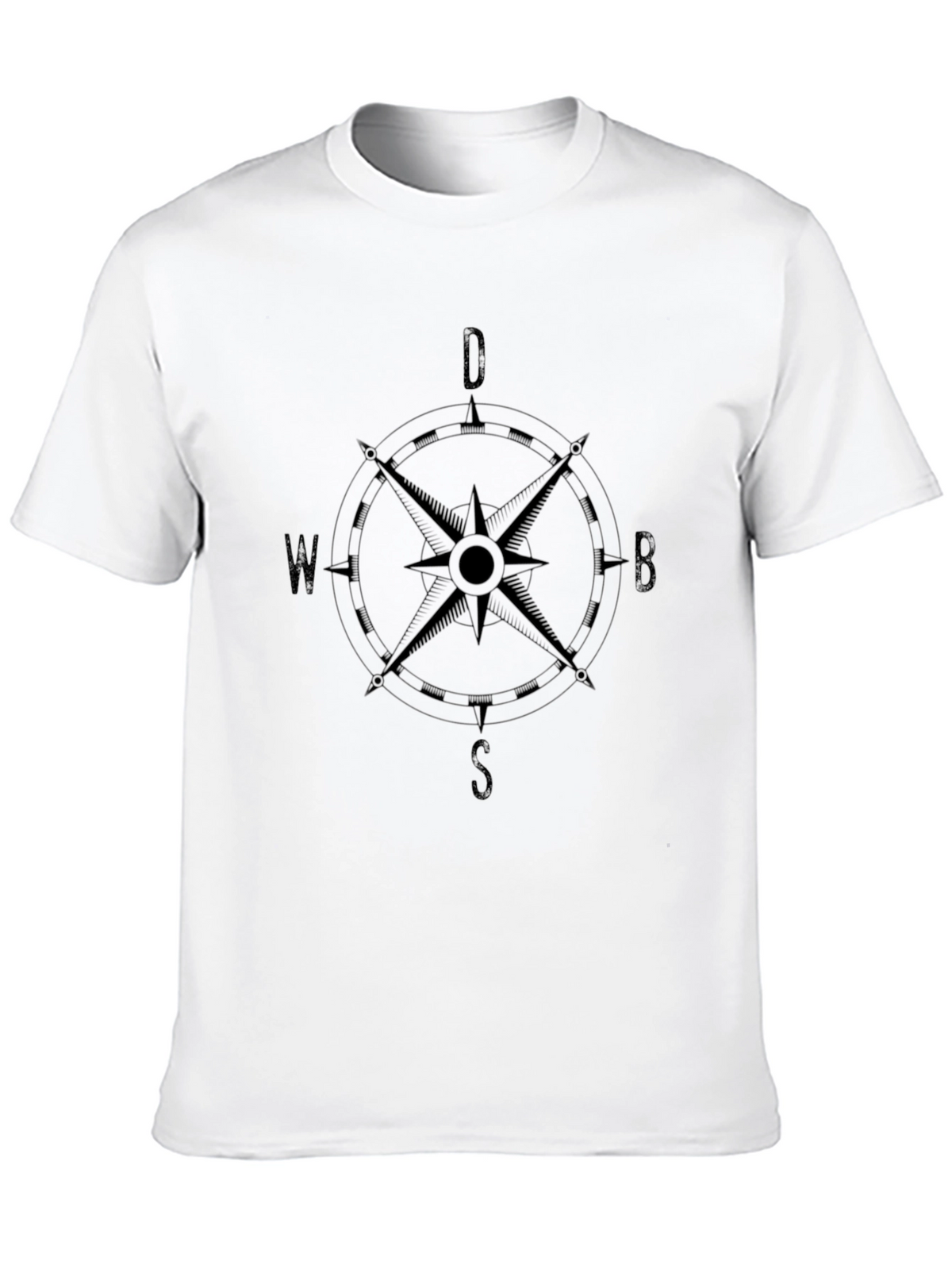 Mens Black Compass Graphic T-Shirt