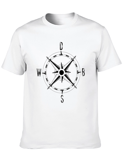 Mens Black Compass Graphic T-Shirt