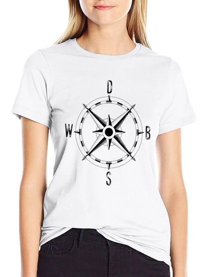 Mens Black Compass Graphic T-Shirt