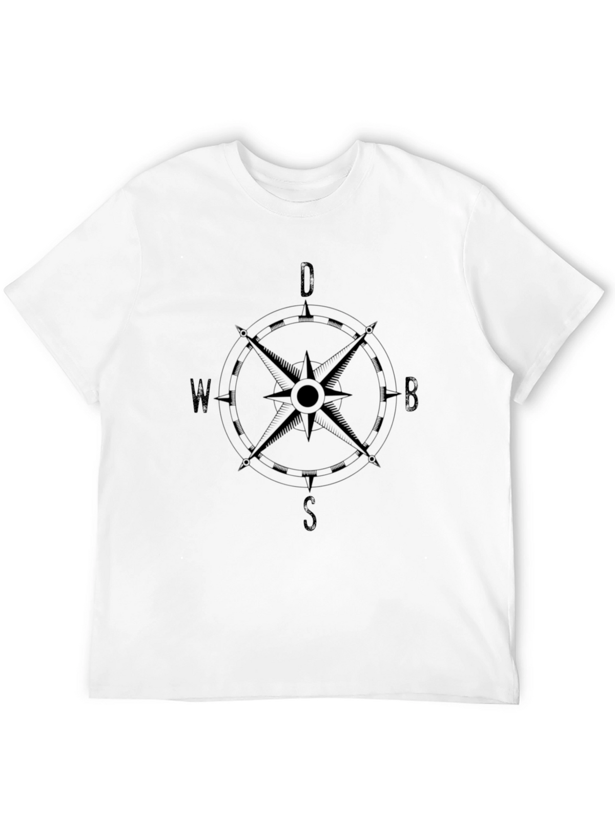 Mens Black Compass Graphic T-Shirt